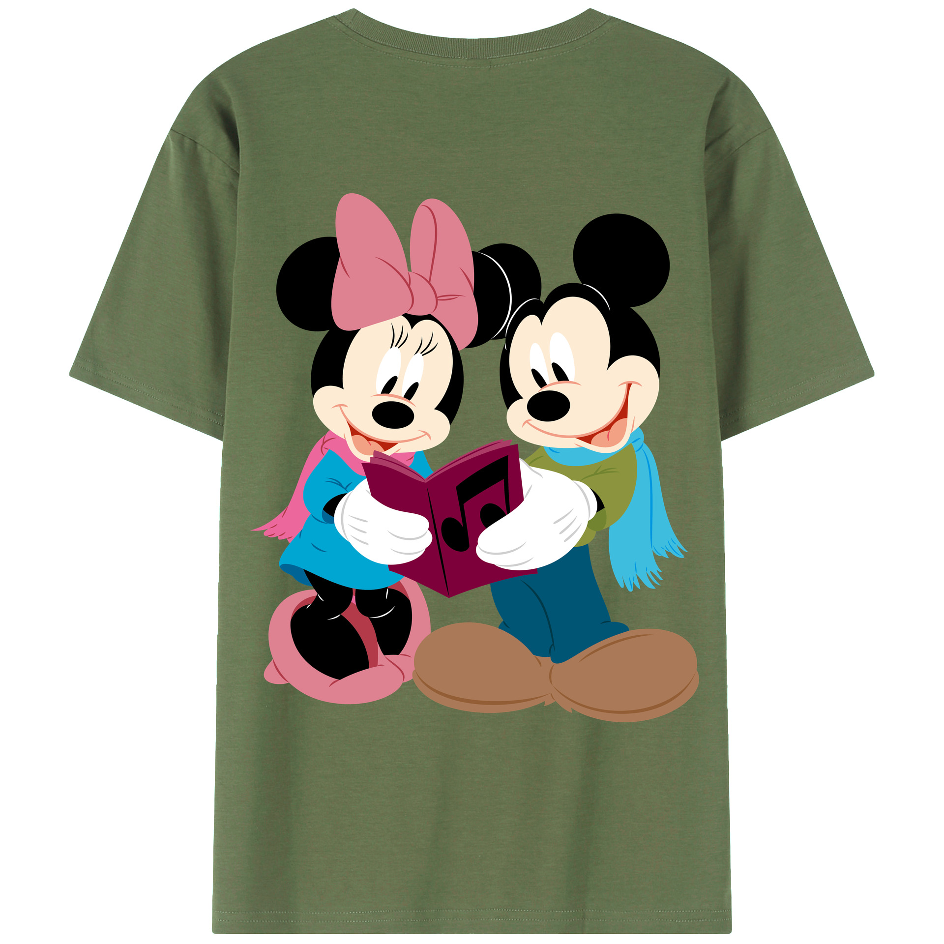 ミッキーマウス Mickey Mouse 綿100％ メンズ半袖Tシャツ（バックプリント） 通気性